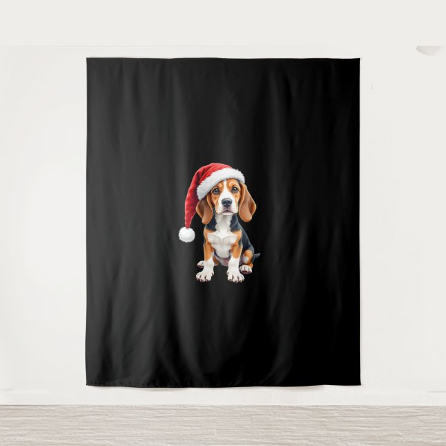 Tapiz Beagle Navidades Perro camiseta de manga larga (Anverso)