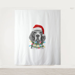 Tapiz Beagle Santa Christmas Tree Enfoca la Navidad Boys