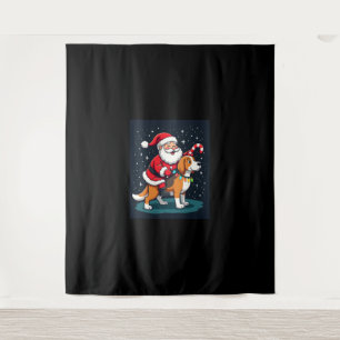 Tapiz Beagle Xmas iluminando a Santa Riding Perro Beagle
