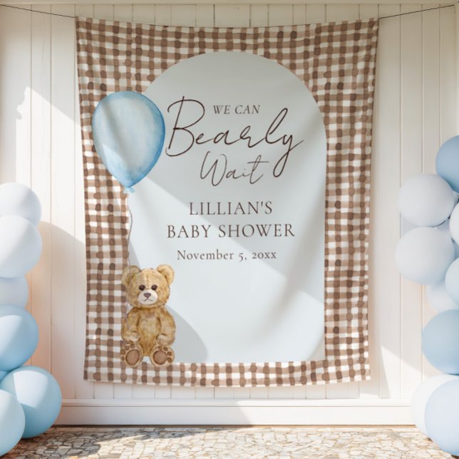 Tapiz Bearly Wait Teddy Bear Boy Baby Shower Backups (Subido por el creador)