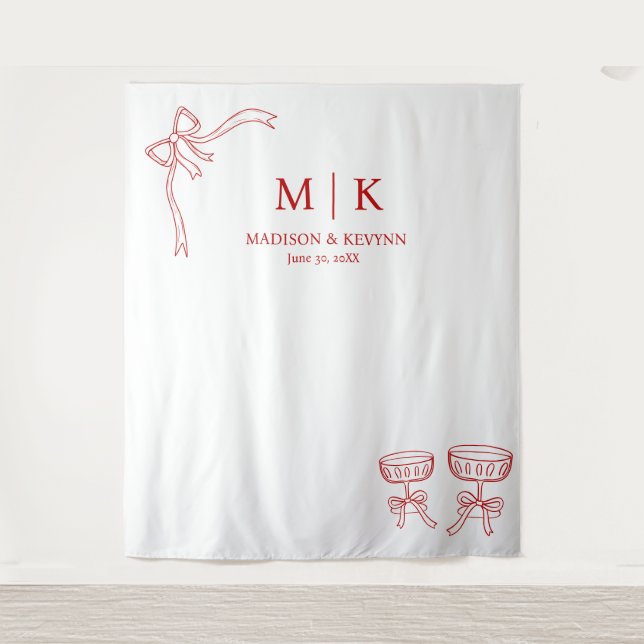 Tapiz Beatrice Ribbon Red Boda (Anverso)