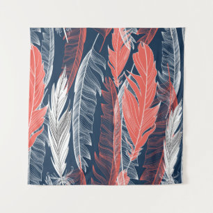 Tapiz Beautiful seamless graphic pattern of feathers