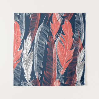 Tapiz Beautiful seamless graphic pattern of feathers