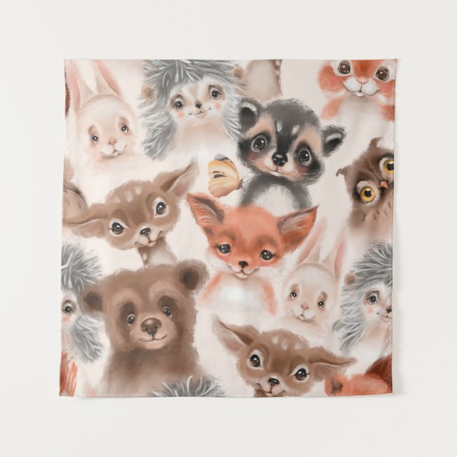 Tapiz Beautiful seamless, tileable, watercolor pattern w (Anverso)