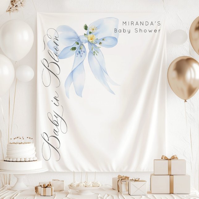Tapiz Bebé azul en Baby Shower floral en flor (Subido por el creador)