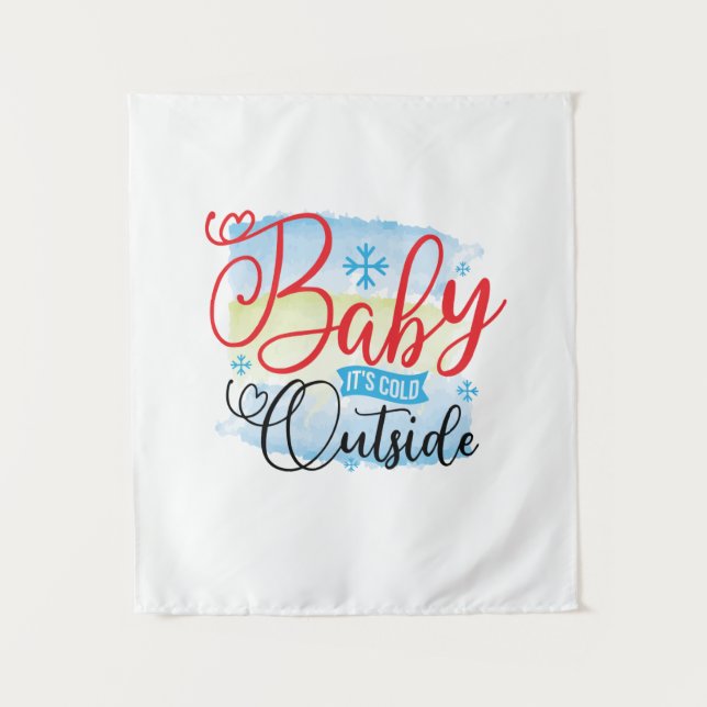 Tapiz Bebé De Arte De Invierno Está Frío Fuera (Anverso)