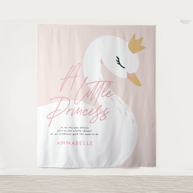 Tapiz Bebé de cisne ducha giratorio rosa agua linda eleg (Anverso)