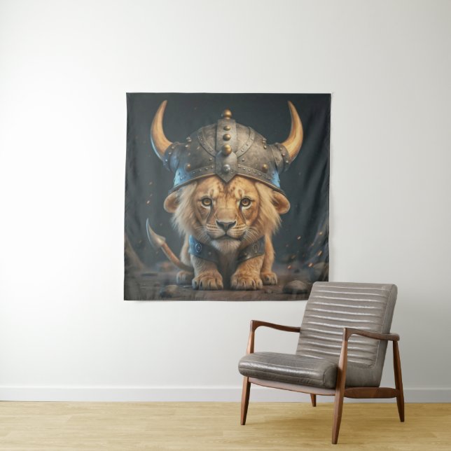 Tapiz Bebé de Cute Viking Lion (In situ)
