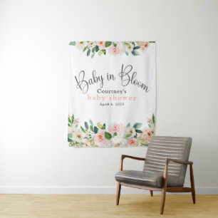Tapiz Bebé en Flor Rosa - Baby Shower Floral