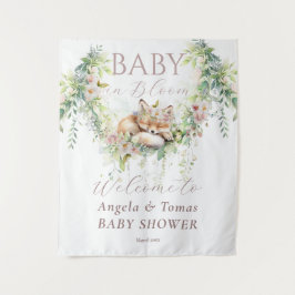 Tapiz Bebé en sangre Woodland Flor Baby Shower