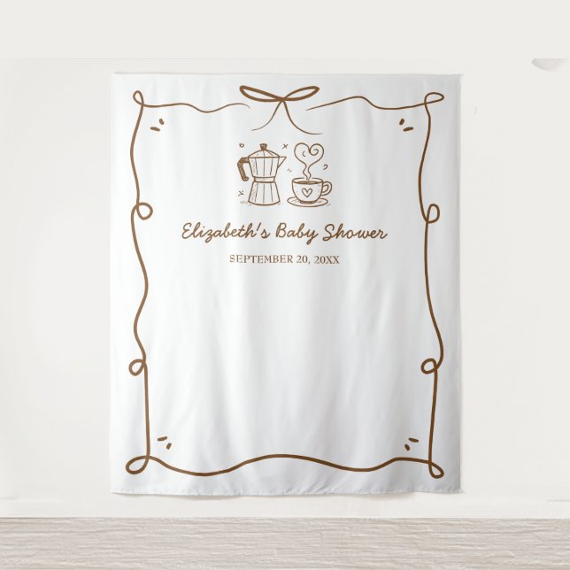 Tapiz Bebé está preparando café Fiesta de Bebé (Anverso)