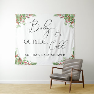 Tapiz Bebé evergreen de invierno hace frío afuera