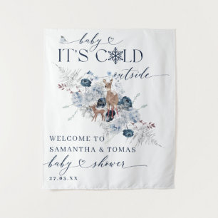 Tapiz Bebé frío afuera del Baby Shower de venados floral