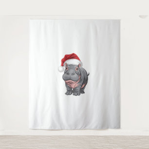 Tapiz Bebé Hippo Moo Deng Navidades Camisa Para Niños, W