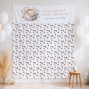 Tapiz Bebé prepara café Baby Shower fondo