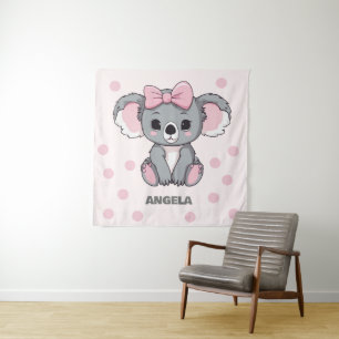Tapiz Bebé rosa Koala Bear
