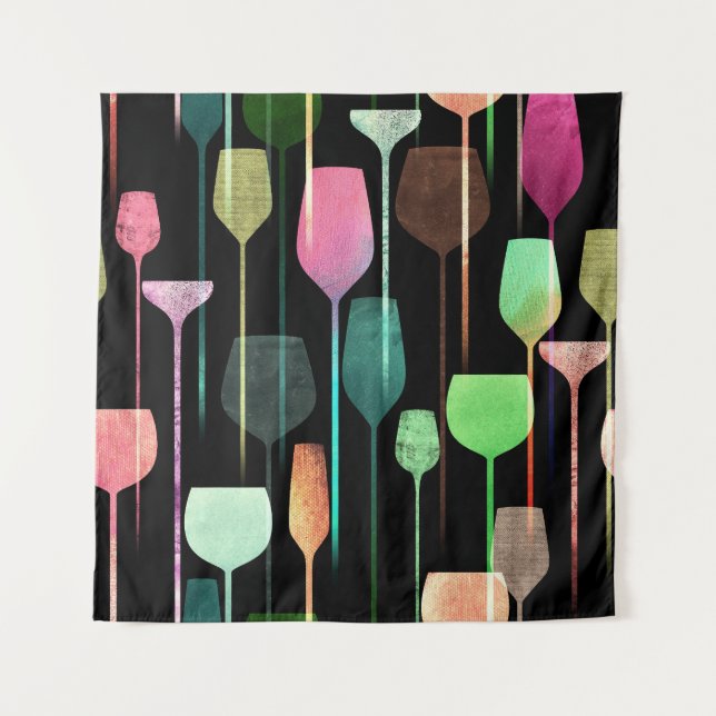 Tapiz Bebidas de fiesta: Arte de collage (Anverso)