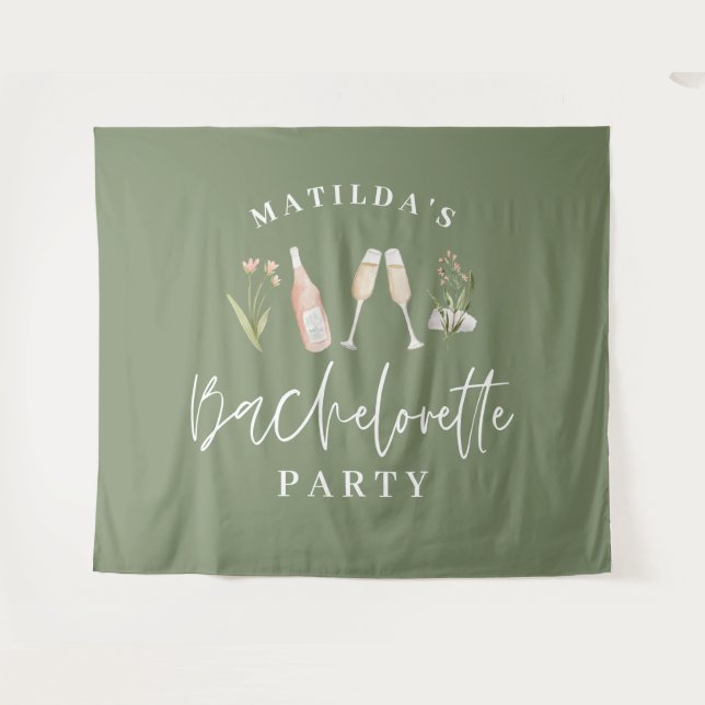Tapiz Bebidas modernas para chicas verdes fiesta de solt (Anverso (horizontal))