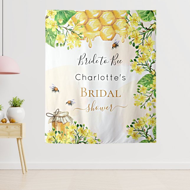 Tapiz Bee Bridal Shower bride to bebe florals amarillas (Subido por el creador)