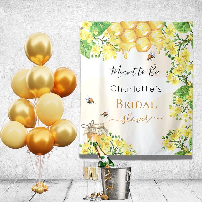 Tapiz Bee Bridal Shower bride to bee amarillo floral (Subido por el creador)