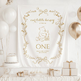 Tapiz Bee First Birthday Banner Our Little Hunny