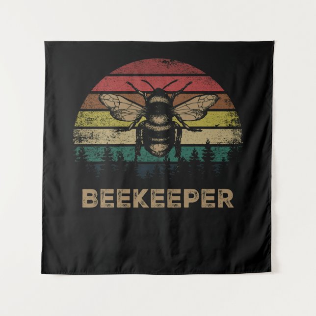 Tapiz Bees Retro Beekeeper Retro (Anverso)