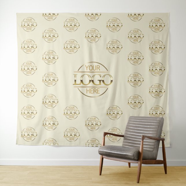 Tapiz Beige Business Logo Step & Repeat Backdrop Banner (In situ (horizontal))
