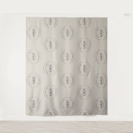 Tapiz Beige Custom white Logo step and repeat backdrop