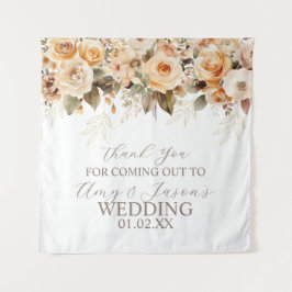 Tapiz Beige Floral Botánico Nupcial Marrón Neutro