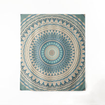 Beige Mandala Verde azulado claro