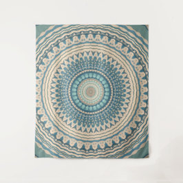 Tapiz Beige Mandala Verde azulado claro