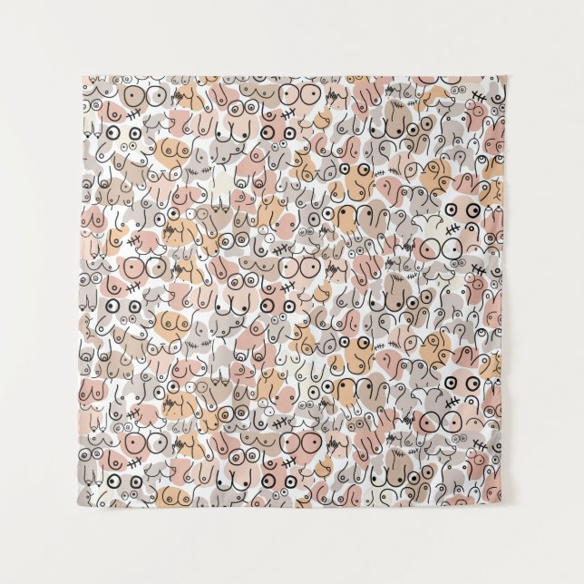 Tapiz beige woman fun breast (Anverso)