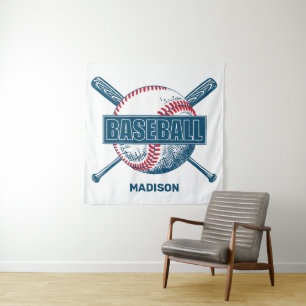 Tapiz Béisbol de nombre personalizado