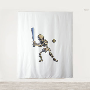 Tapiz Béisbol Skeleton Halloween