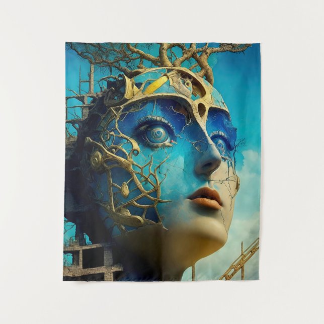 Tapiz Bella Artes conceptual surrealista moderno (Anverso)