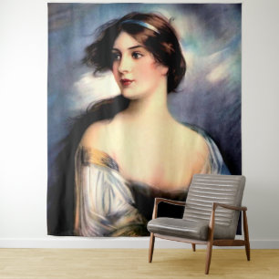 Tapiz bella mujer victoriana con viento