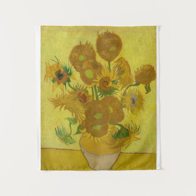Tapiz Bellas Artes girasoles por Vincent van Gogh (Anverso)