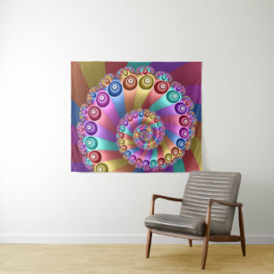 Tapiz Bellos colores arcoiris resumen arte fractal