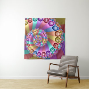 Tapiz Bellos colores arcoiris resumen arte fractal