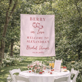 Tapiz Berry In Love Bridal Shower Fabric Welcome Sign