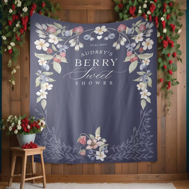 Tapiz Berry Sweet Baby Shower Wild Berries & Flowers (Berry Sweet Baby Shower Wild Berries & Flowers Tapestry)