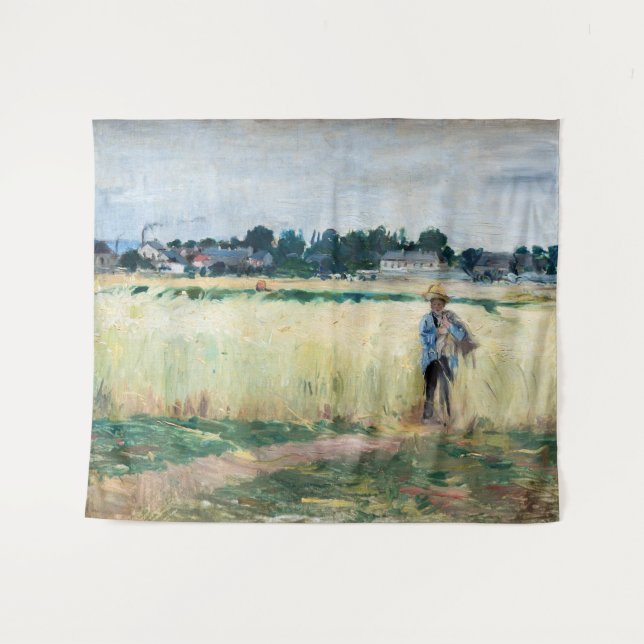 Tapiz Berthe Morisot - En el Wheatfield en Gennevillier (Anverso (horizontal))