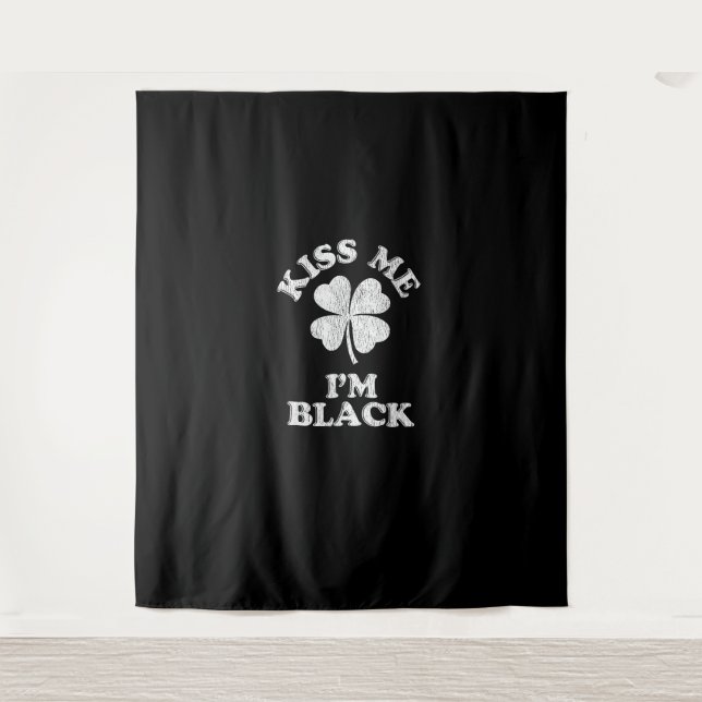 Tapiz Bésame soy camiseta negra (Anverso)