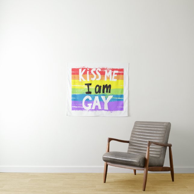 Tapiz Bésame, soy gay (In situ (horizontal))