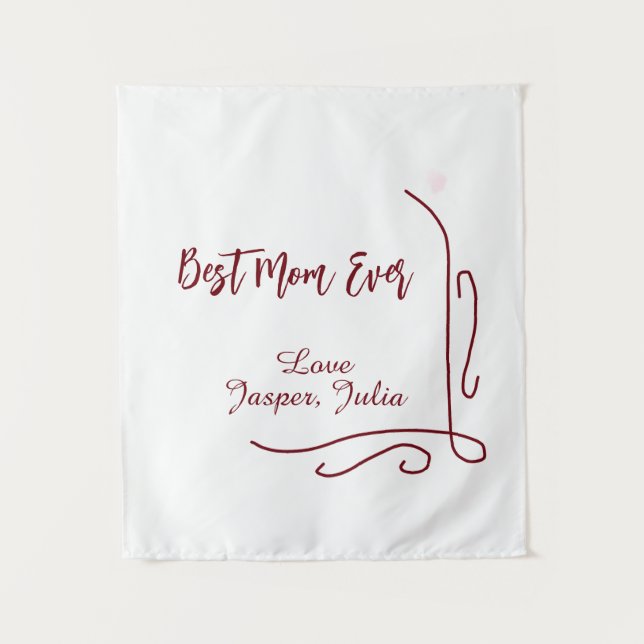 Tapiz Best mom ever red love Spanish border stylish  (Anverso)