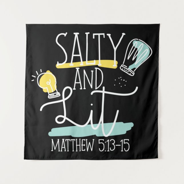 Tapiz Biblia Cristiana Verse Salty Y Lit Matthew (Anverso)