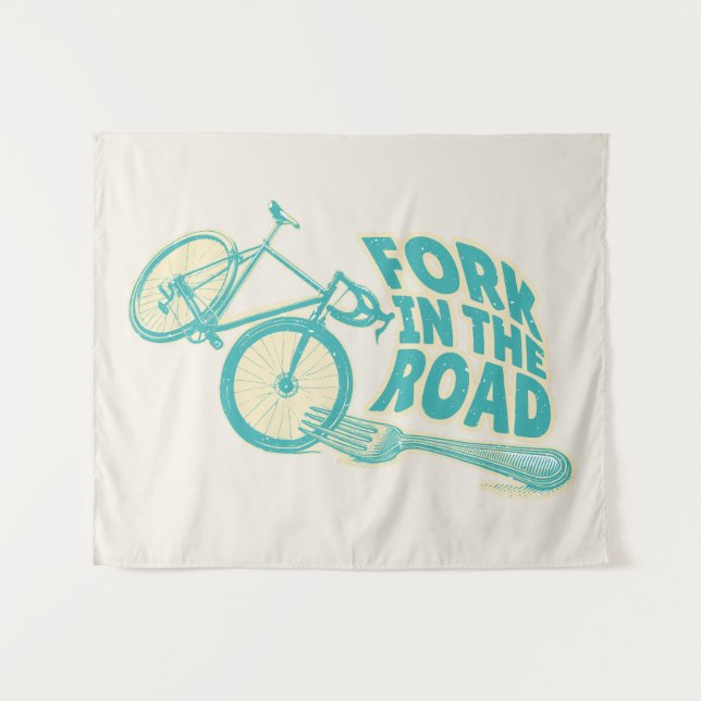Tapiz Bicicleta Fork in the road Funny (Anverso (horizontal))