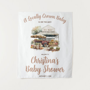 Tapiz Bienvenida a Baby Shower de Mercadillo de Agricult