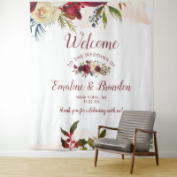 Bienvenida a la boda en acuarela de invierno de Ma