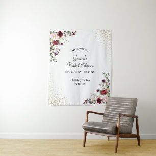 Tapiz Bienvenida a la Ducha de Novia con Estampado Flora